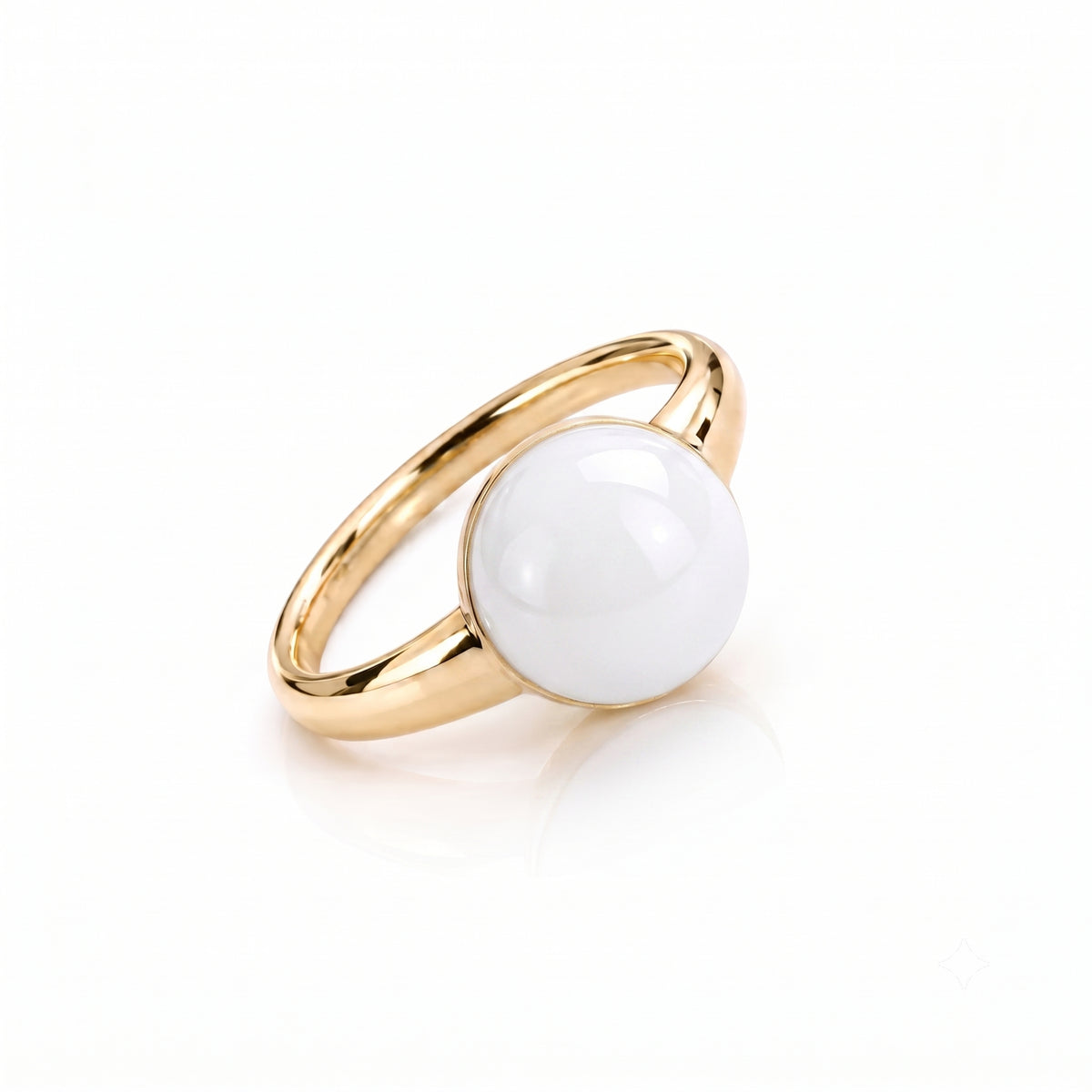 Ring Kalira with white agate in 9K gold – Les Lulú