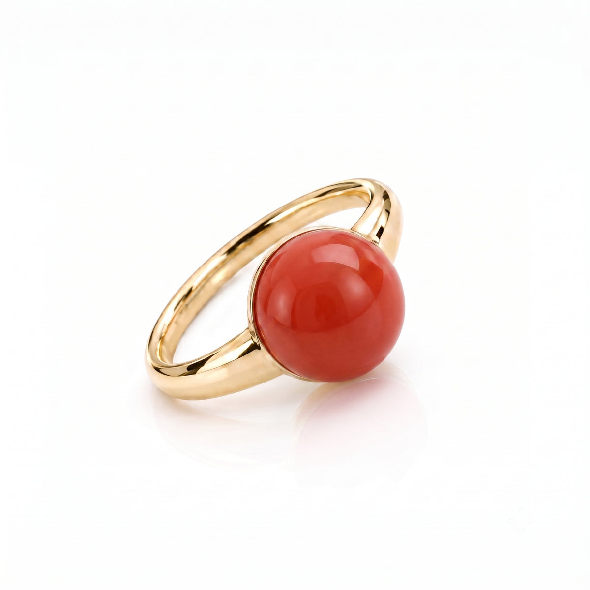 Ring Kalira with Sardinian red coral in 9K gold – Les Lulú