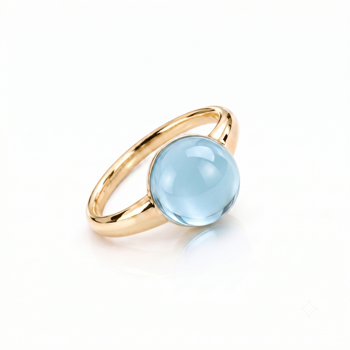 Ring Kalira with blue topaz in 9K gold – Les Lulú