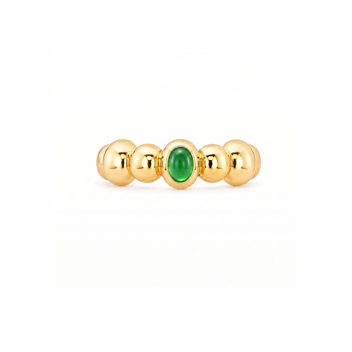 Anello Ritratto baby con giada verde in argento 925 placcato oro 18K – Les Lulú