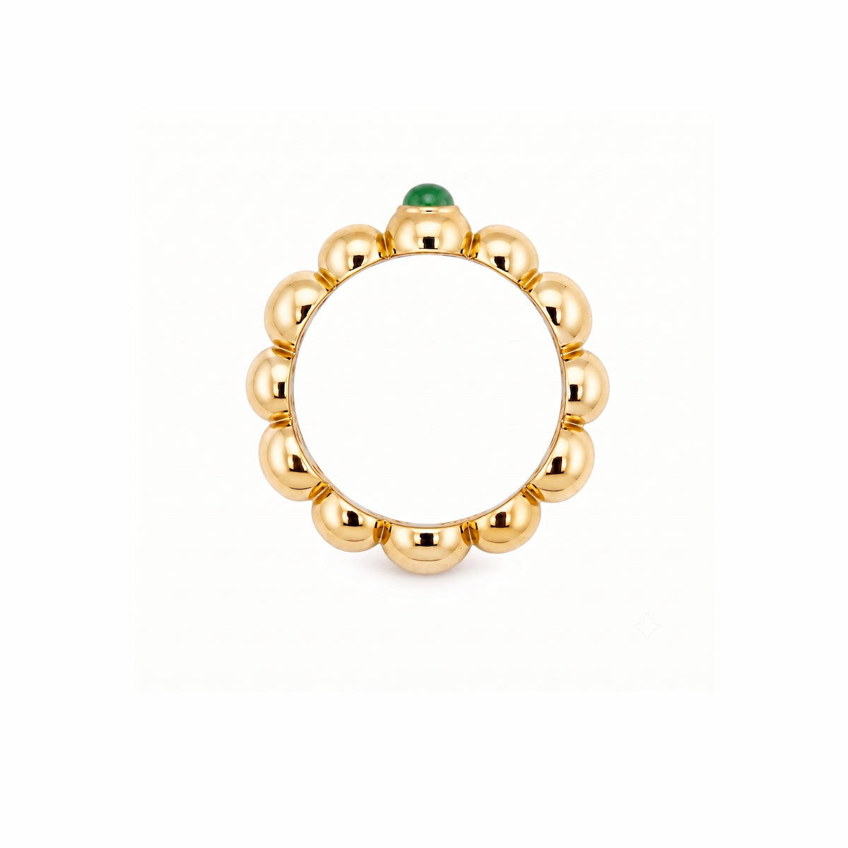Anello Ritratto baby con giada verde in argento 925 placcato oro 18K – Les Lulú