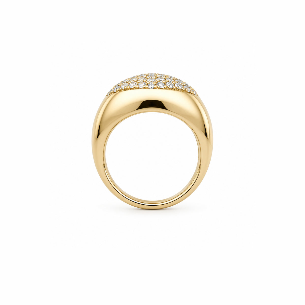 Anello Ritratto cocktail con pavé di diamanti in argento 925 placcato oro 18K – Les Lulú