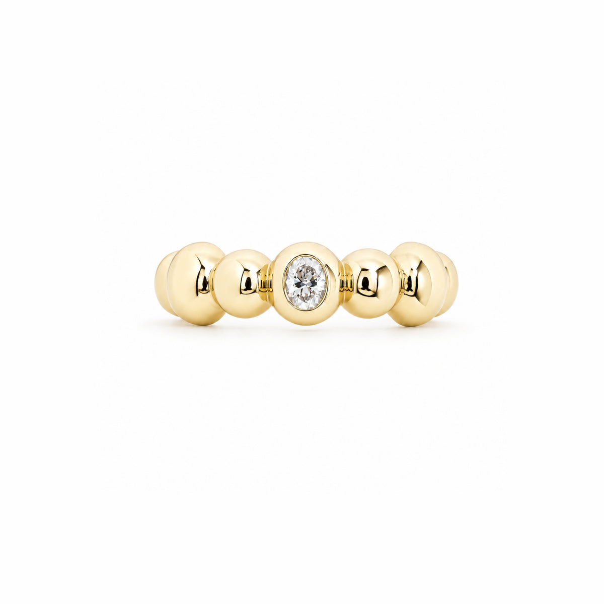 Ring Ritratto with a diamond in 925 silver plated with 18K gold – Les Lulú