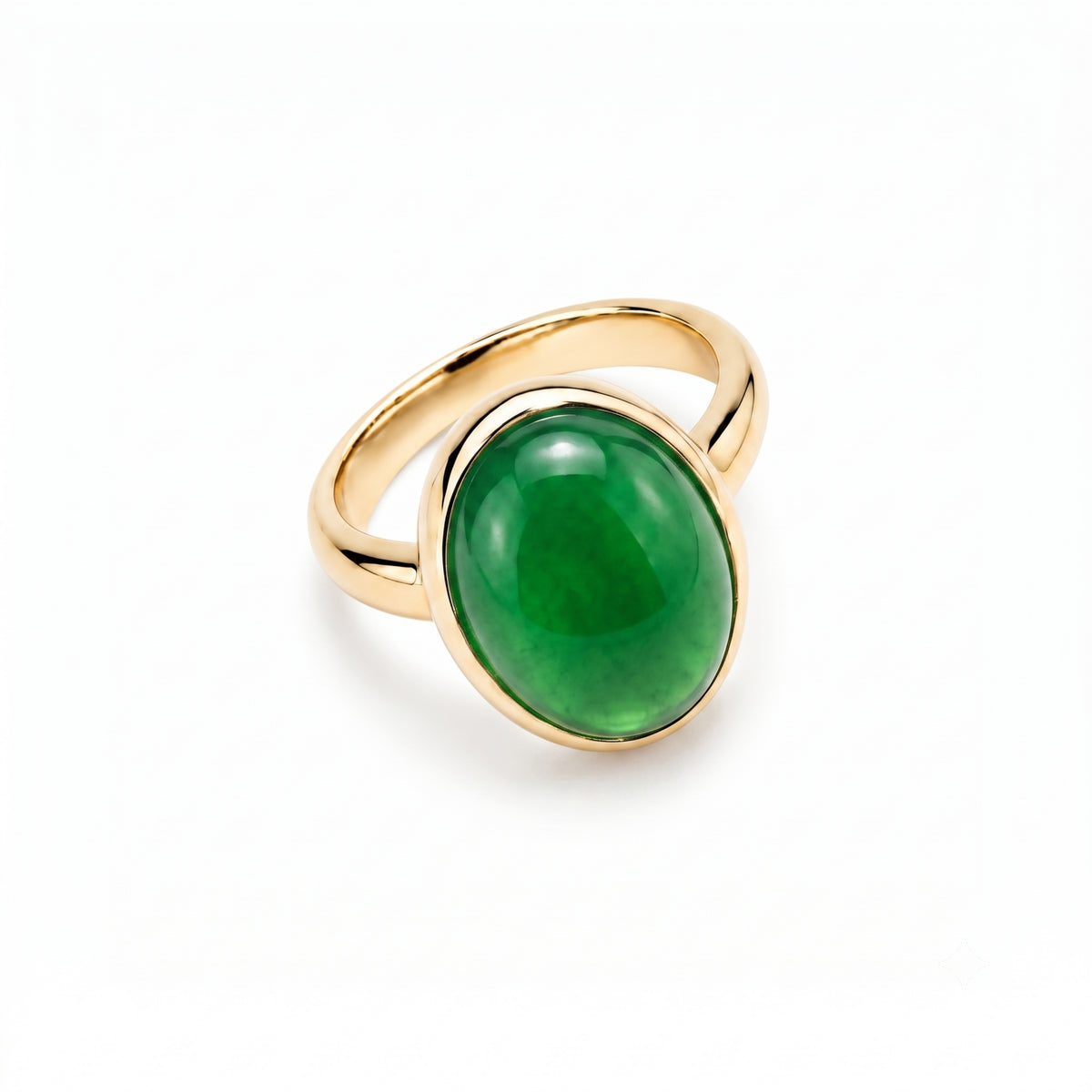 Gyűrű Ritratto zöld jade-val, 925-ös ezüstből, 18K arannyal bevonva – Les Lulú