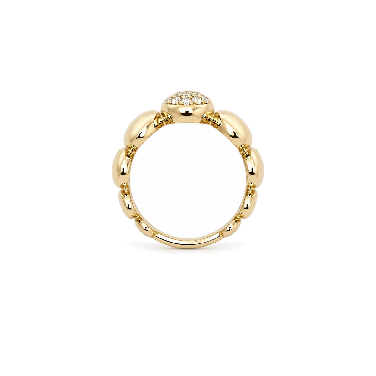 Anello Ritratto con pavé di diamanti in argento 925 placcato oro 18K – dettaglio – Les Lulú