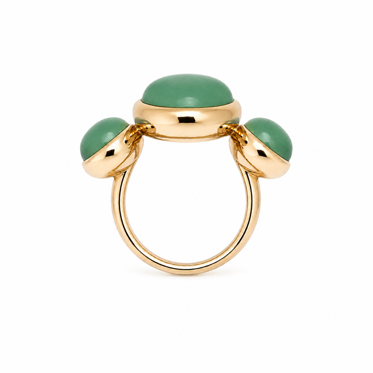 Bague Ritratto trilogy avec jade vert en argent 925 plaqué or 18K – Les Lulú