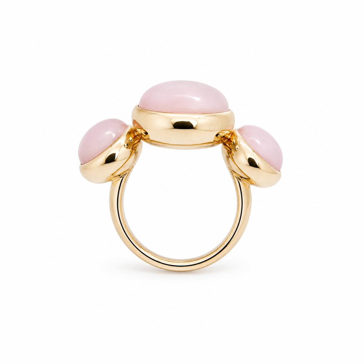 Anello Ritratto trilogy con opale rosa in argento 925 placcato oro 18K – Les Lulú
