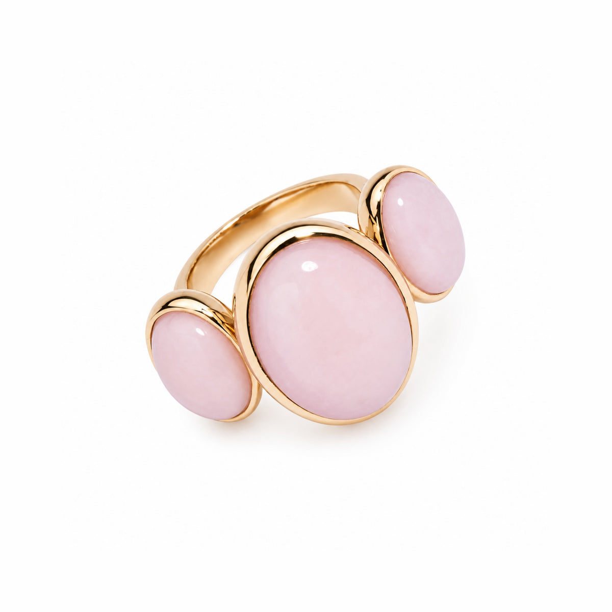 Anello Ritratto trilogy con opale rosa in argento 925 placcato oro 18K – Les Lulú