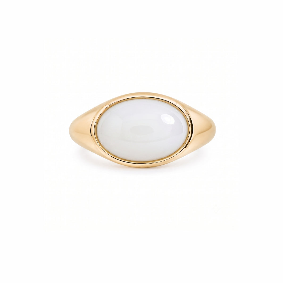Anello Vela cocktail con agata bianca in argento 925 placcato oro 18K – Les Lulú