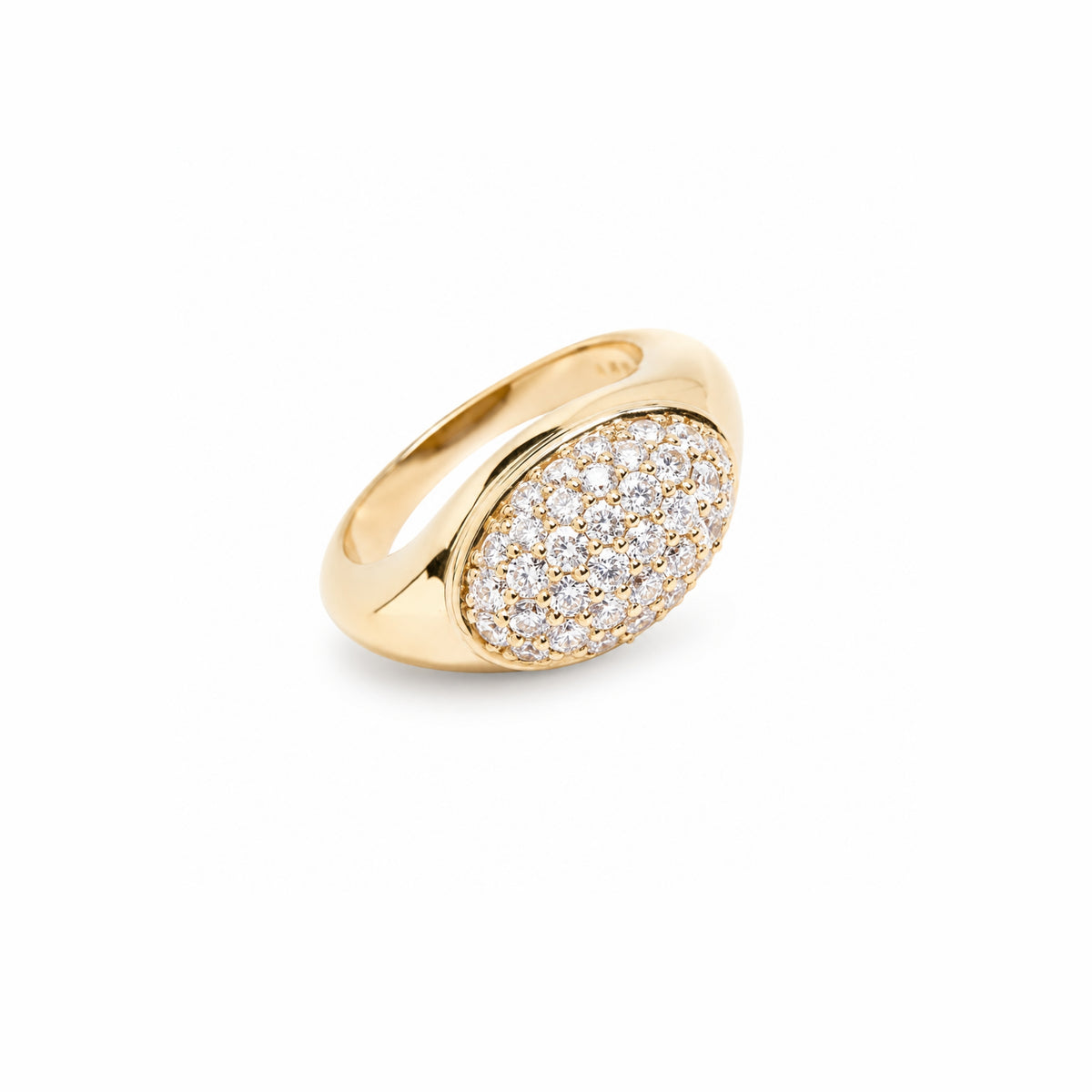 Anello Vela cocktail con pavé di diamanti in argento 925 placcato oro 18K – Les Lulú