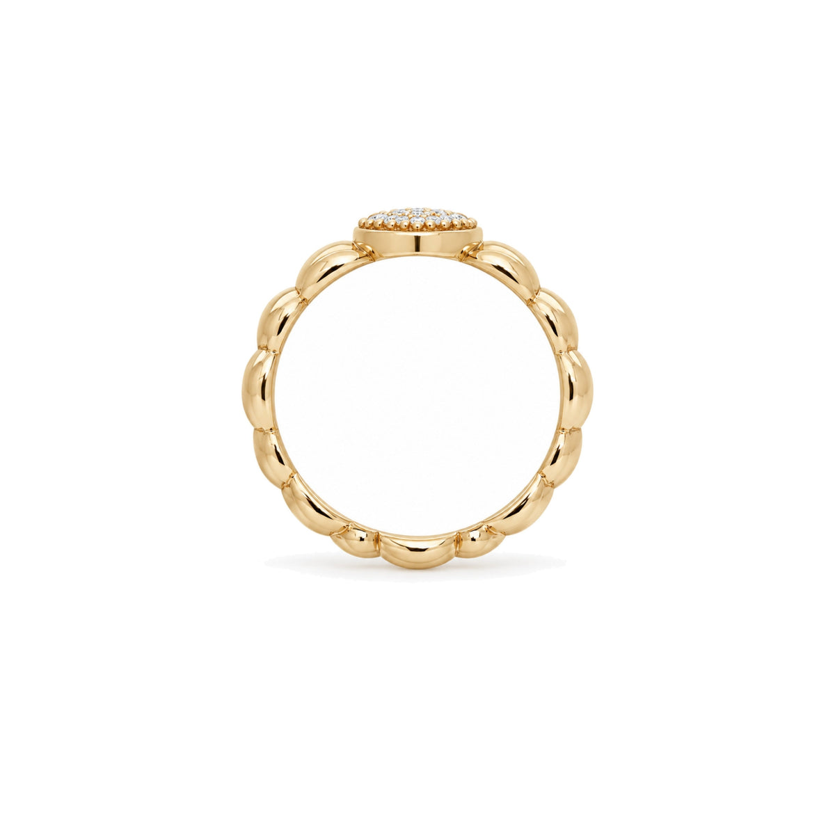 Anello Vela con pavé di diamanti in argento 925 placcato oro 18K – dettaglio – Les Lulú