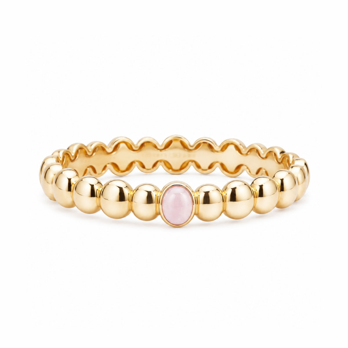 Náramek Ritratto bangle s růžovým opálem ze stříbra 925 pozlaceného 18K zlatem – Les Lulú