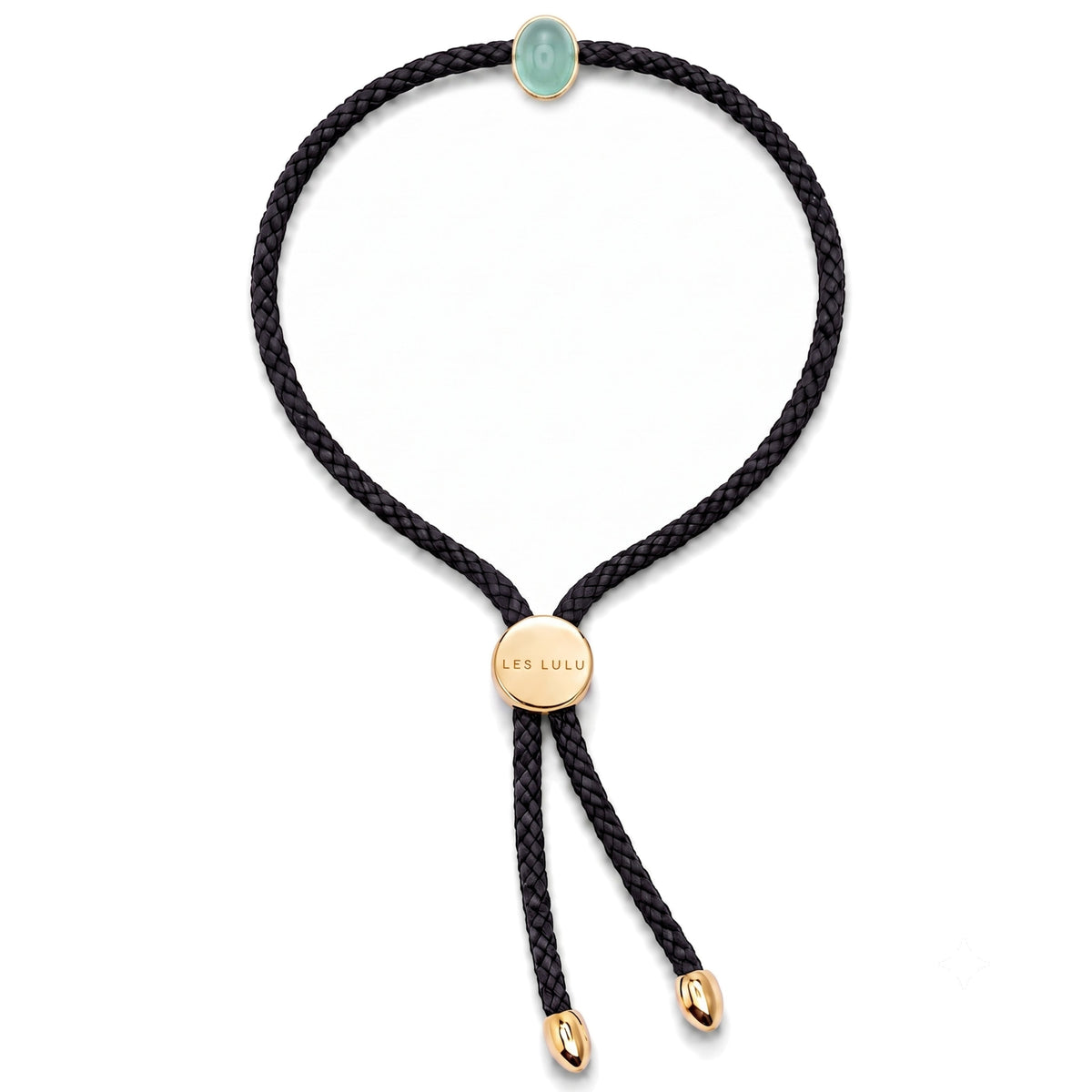 Bracciale Ritratto con calcedonio verde acqua in argento 925 placcato oro 18K – Les Lulú
