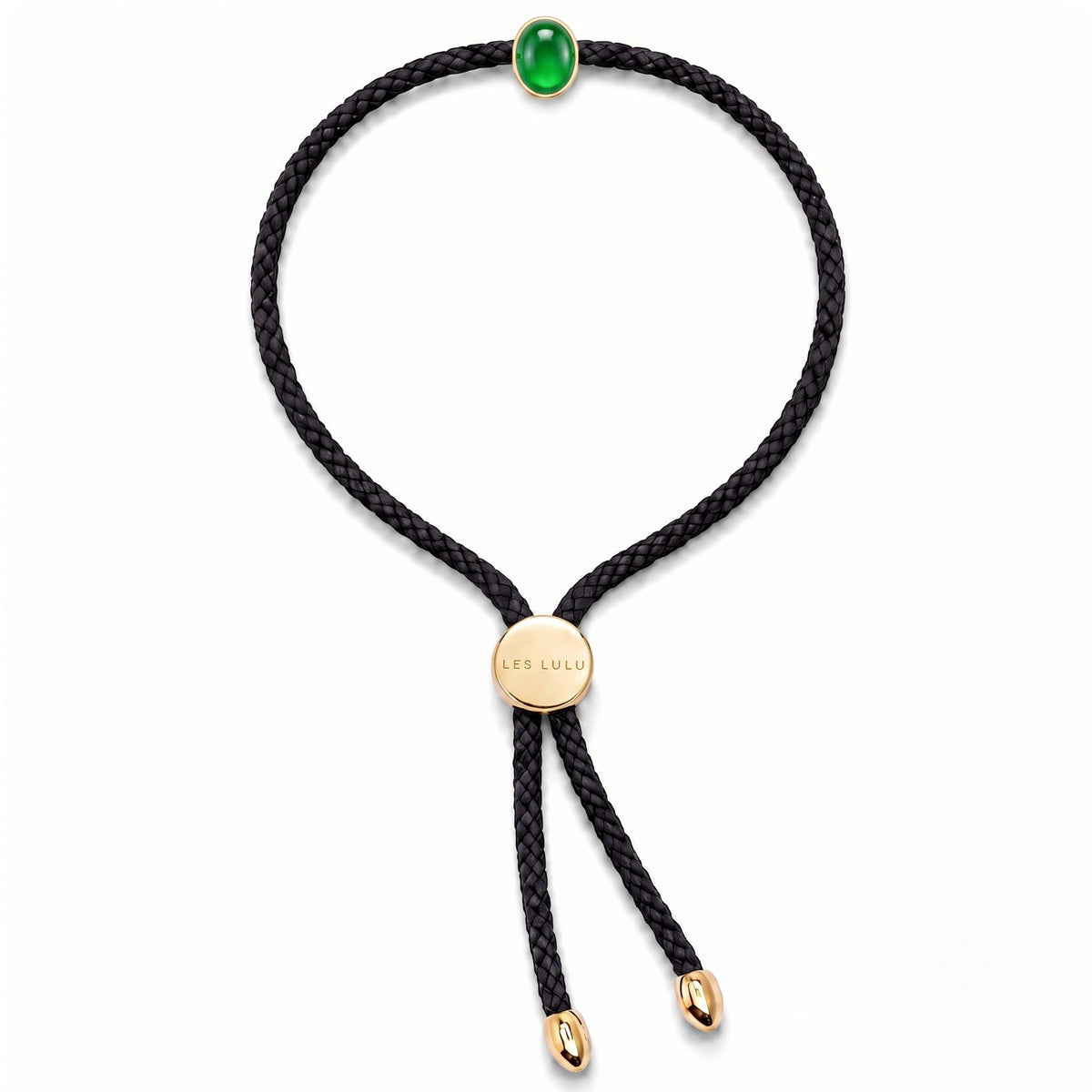 Bracciale Ritratto con giada verde in argento 925 placcato oro 18K – Les Lulú