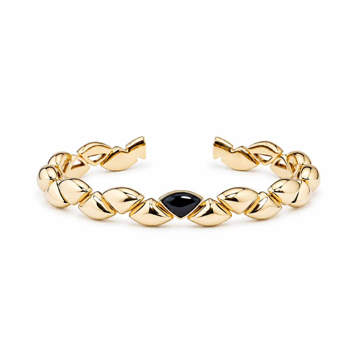 Bracciale Vela bangle con onice in argento 925 placcato oro 18K – Les Lulú
