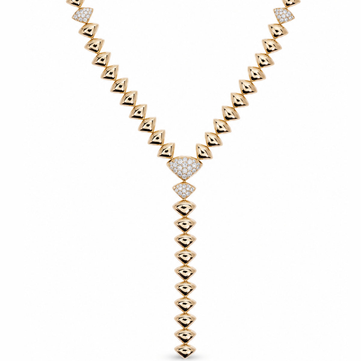 Collana Vela a Y con pavé di diamanti in argento 925 placcato oro 18K – Les Lulú
