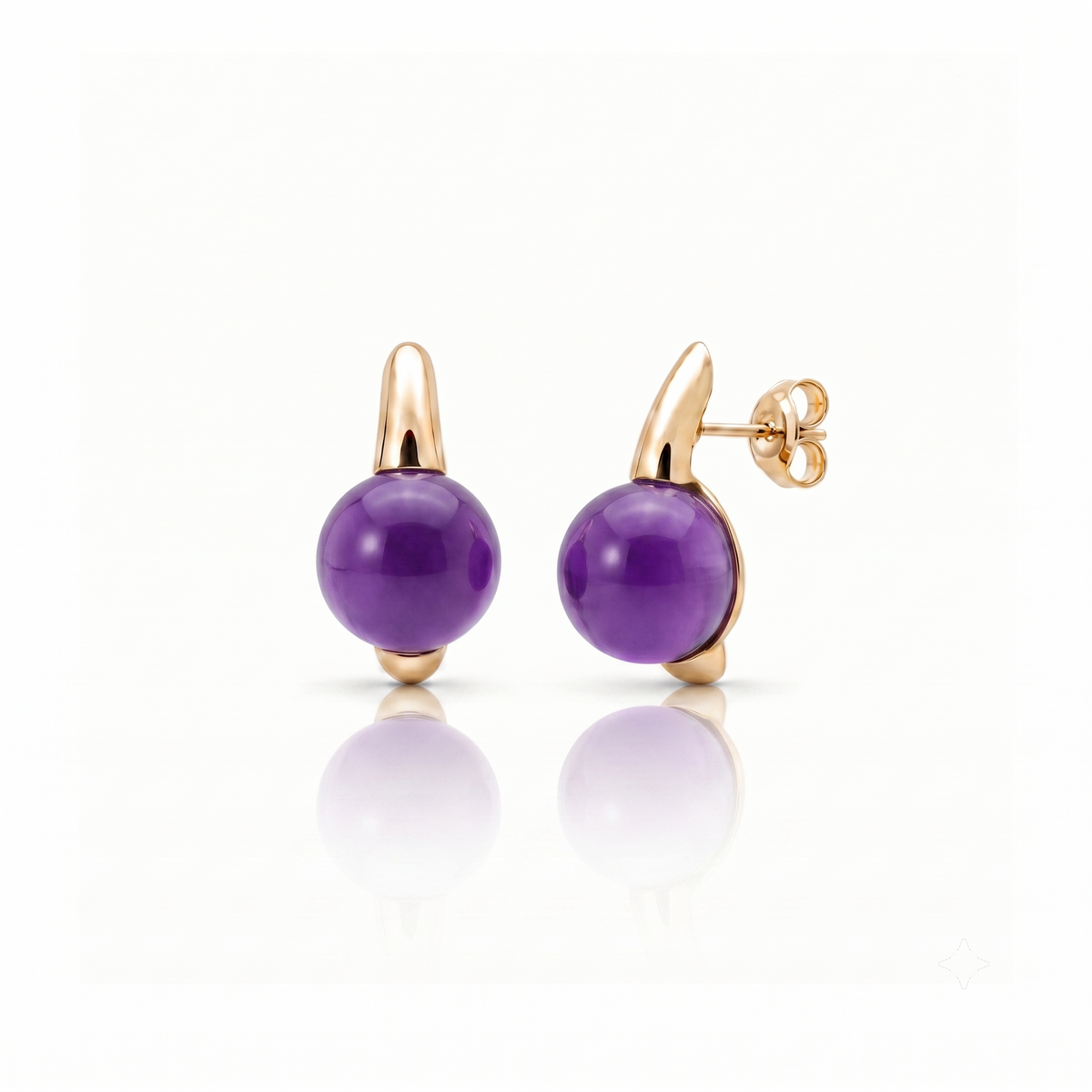 Earring Kalira with amethyst in 9K gold – Les Lulú