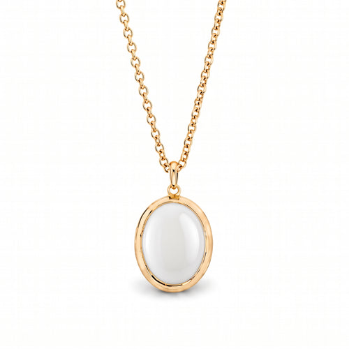 Ritratto locket medál fehér acháttal