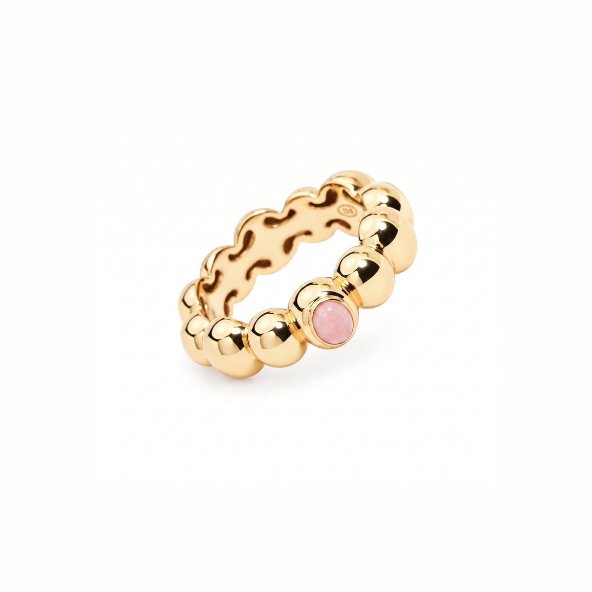 Anello Ritratto baby con opale rosa in argento 925 placcato oro 18K – Les Lulú