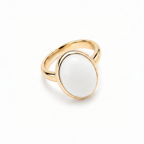 Ring Ritratto mit weißem Achat
