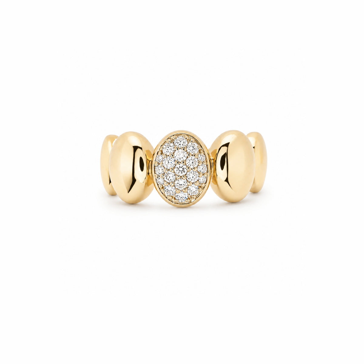 Bague Ritratto avec pavé de diamants en argent 925 plaqué or 18K – Les Lulú