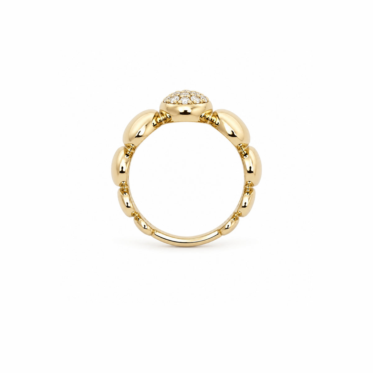 Bague Ritratto avec pavé de diamants en argent 925 plaqué or 18K – Les Lulú