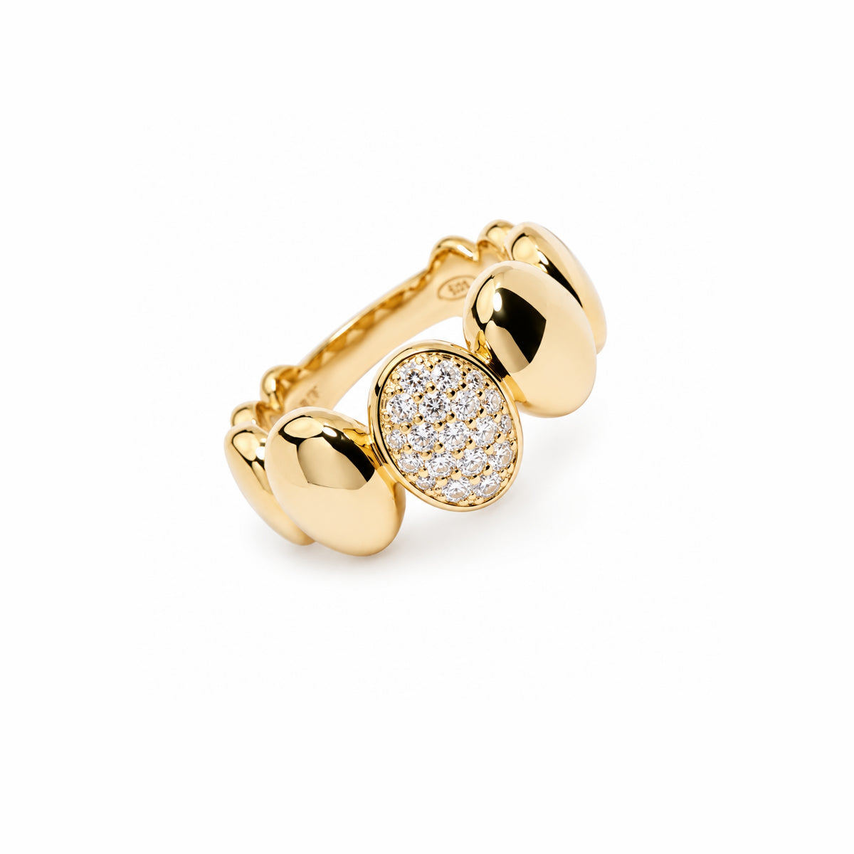 Bague Ritratto avec pavé de diamants en argent 925 plaqué or 18K – Les Lulú