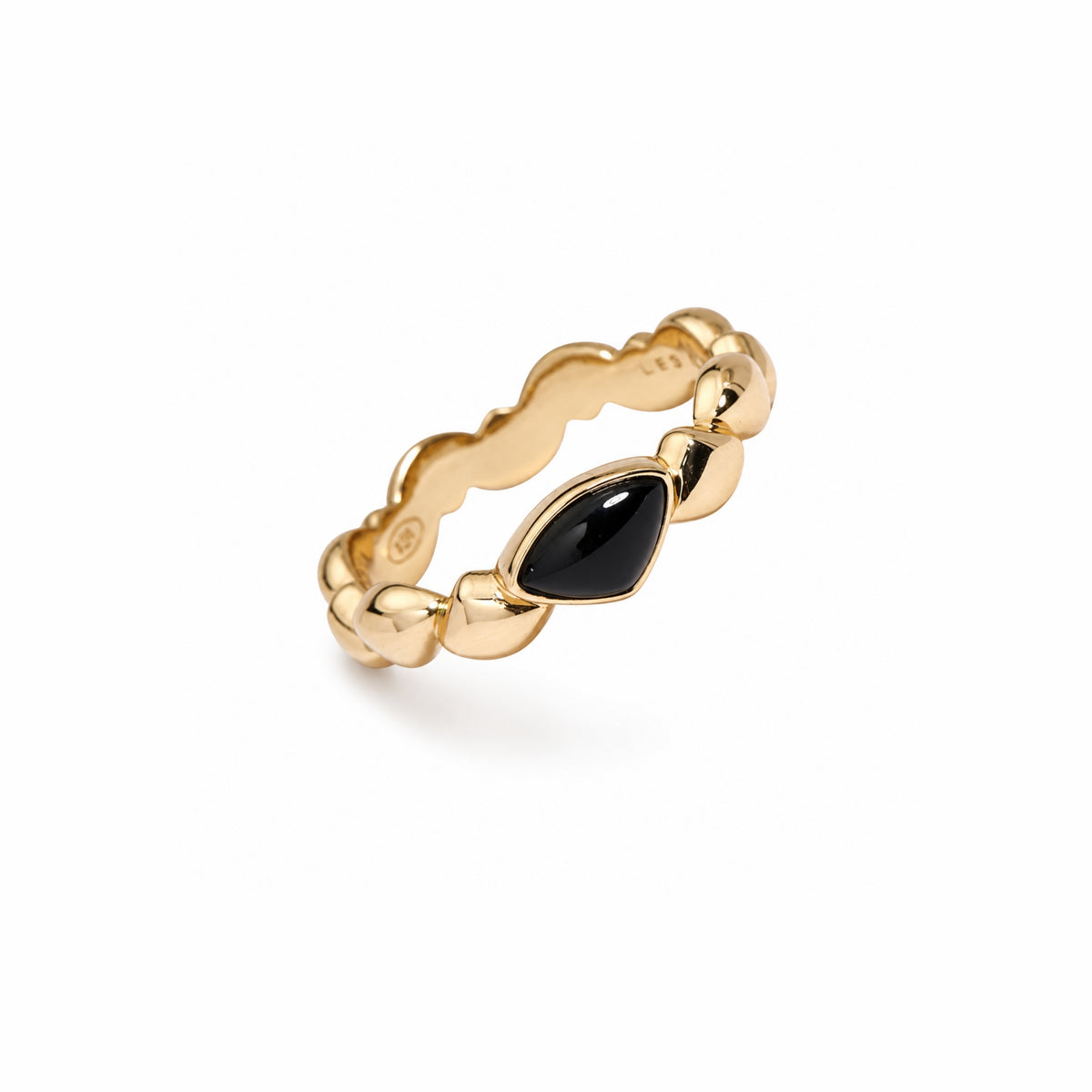 Anello Vela con onice in argento 925 placcato oro 18K – Les Lulú