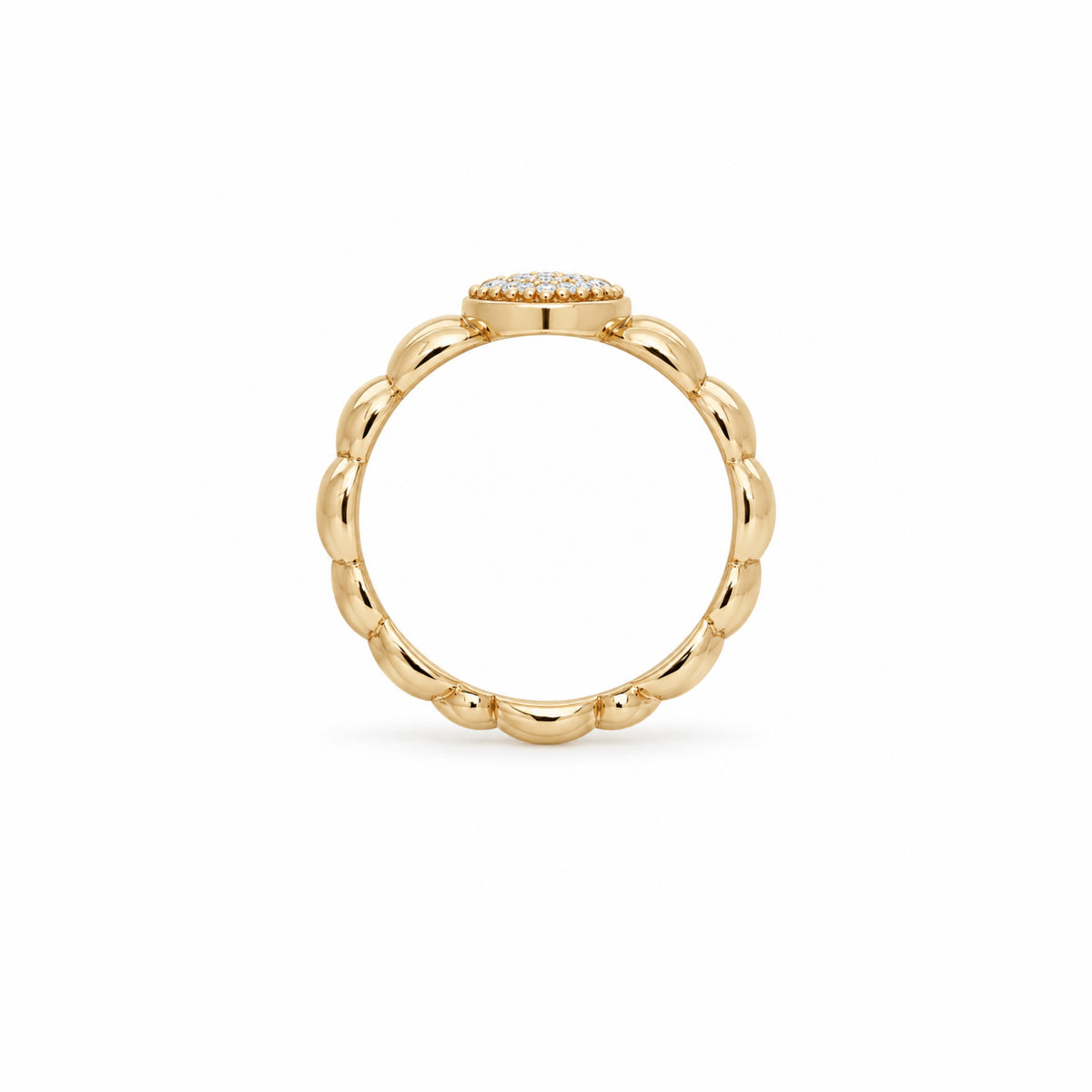 Anello Vela con pavé di diamanti in argento 925 placcato oro 18K – Les Lulú
