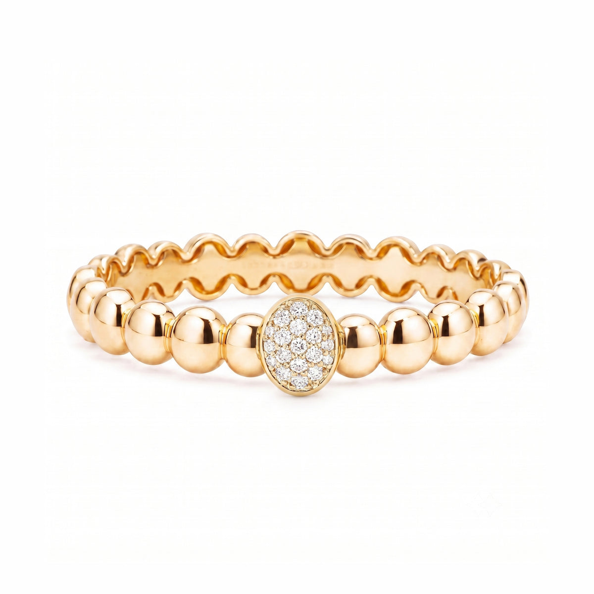 Bracciale Ritratto bangle con pavé di diamanti in argento 925 placcato oro 18K – Les Lulú