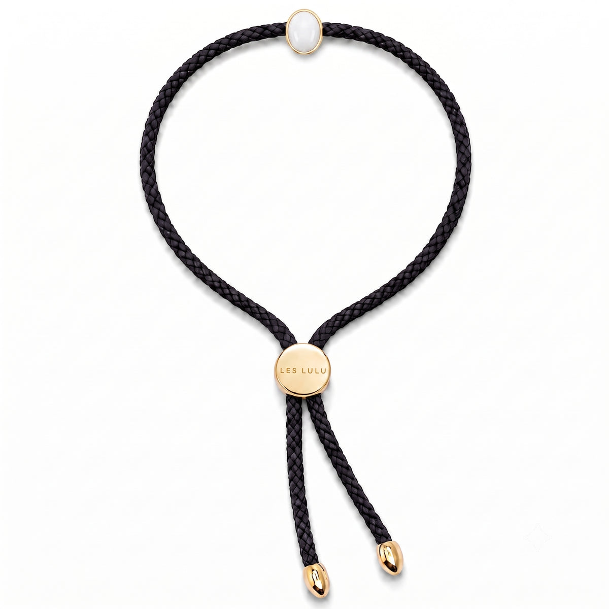 Bracciale Ritratto con agata bianca in argento 925 placcato oro 18K – Les Lulú