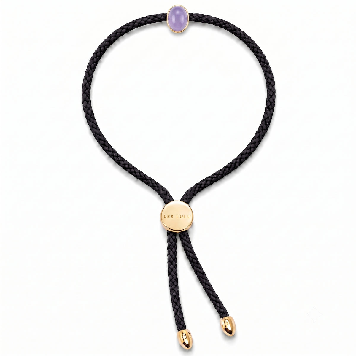 Bracciale Ritratto con giada lavanda in argento 925 placcato oro 18K – Les Lulú