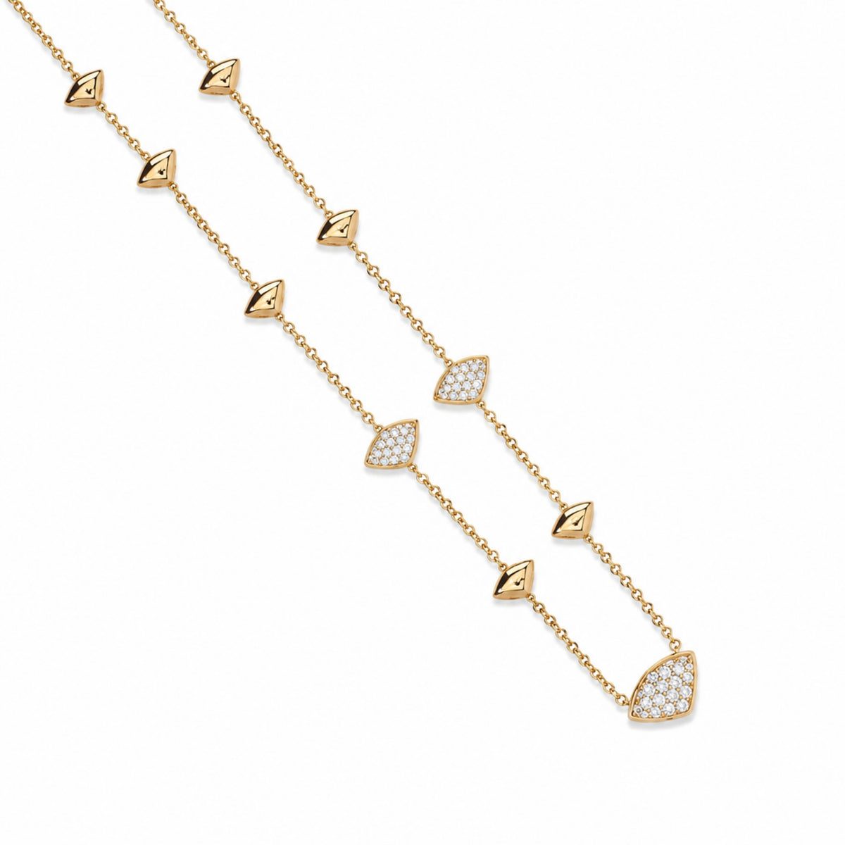Collier Vela avec pavé de diamants en argent 925 plaqué or 18K – Les Lulú