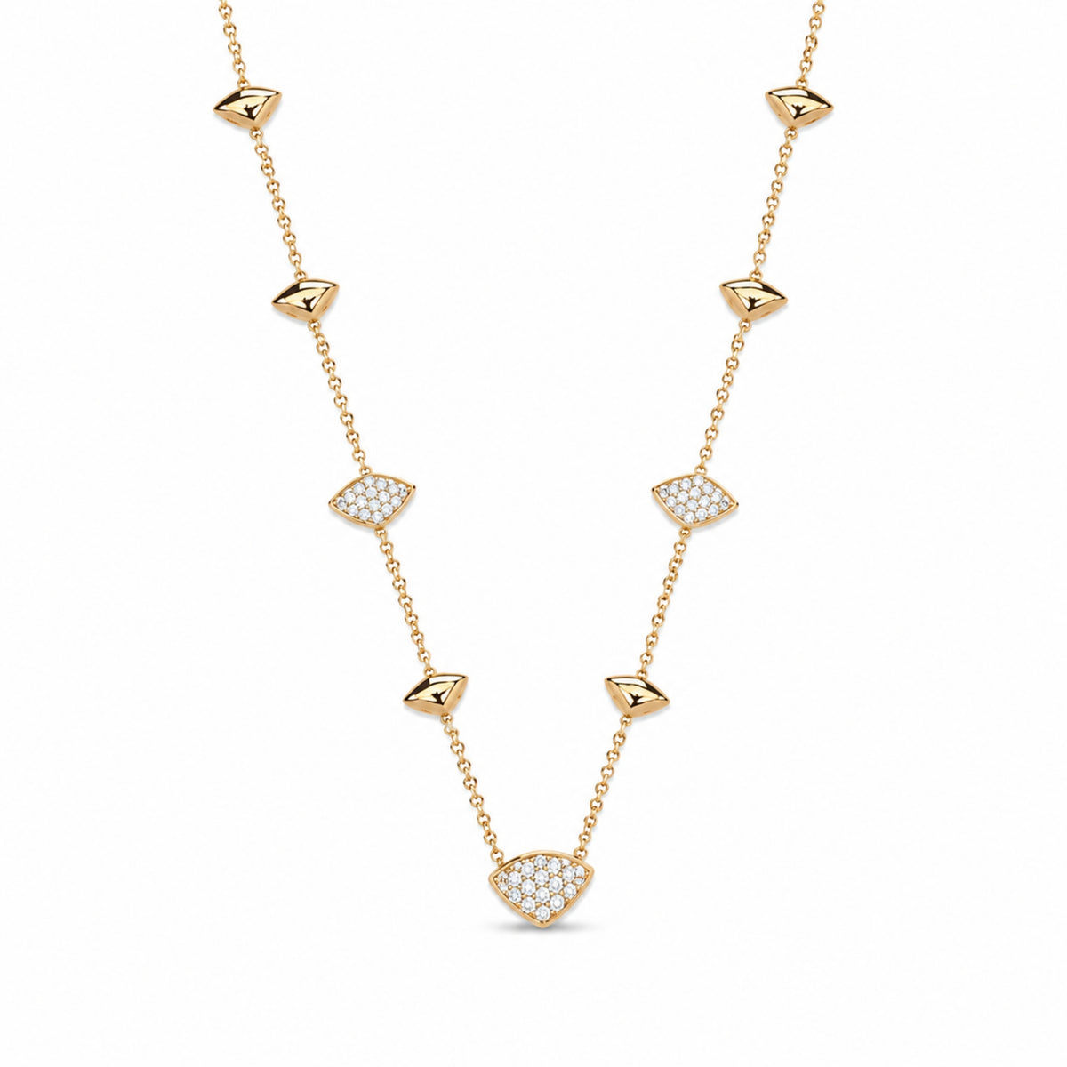 Collier Vela avec pavé de diamants en argent 925 plaqué or 18K – Les Lulú