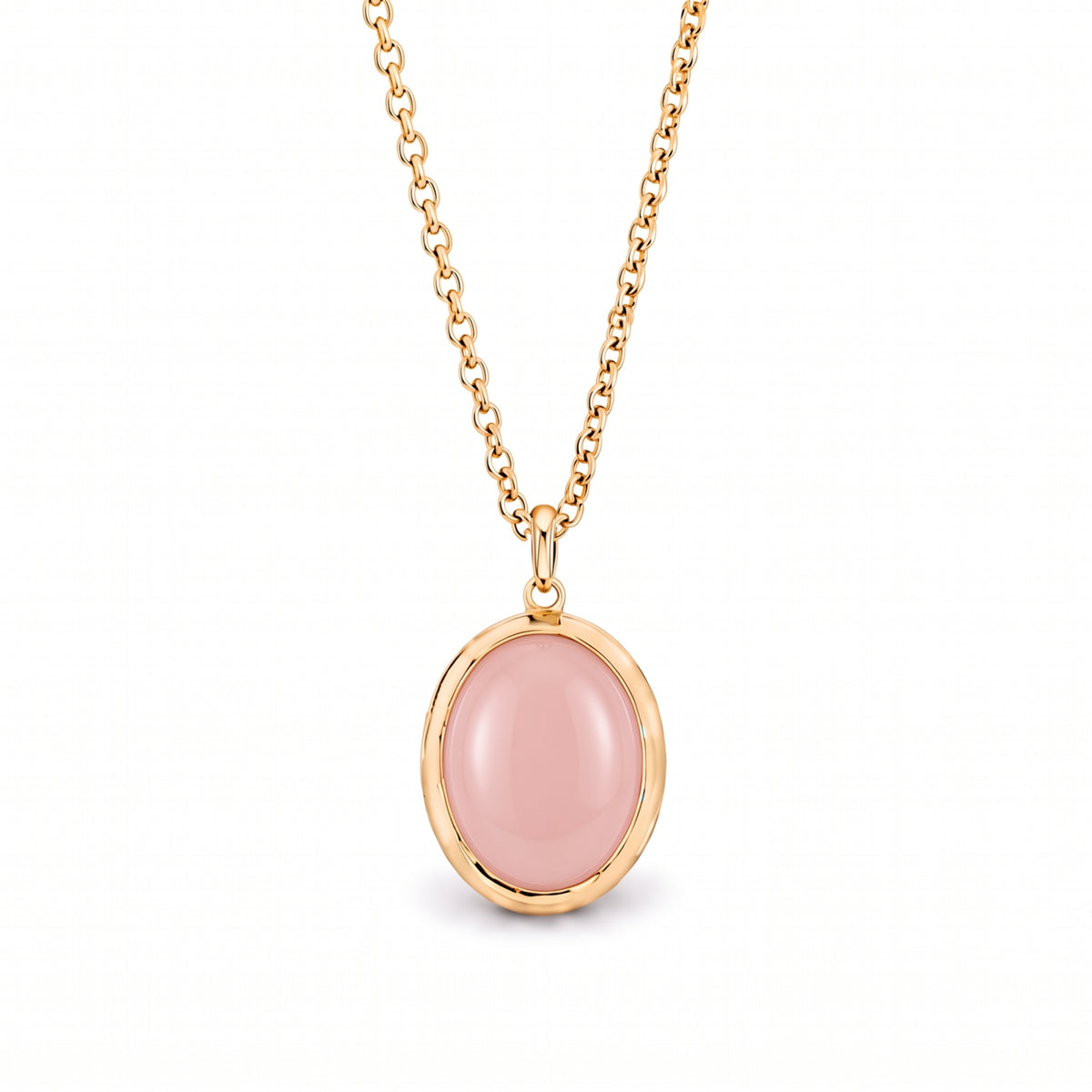 Wisiorek Ritratto locket z różowym opalem ze srebra 925 pokrytego złotem 18K – Les Lulú